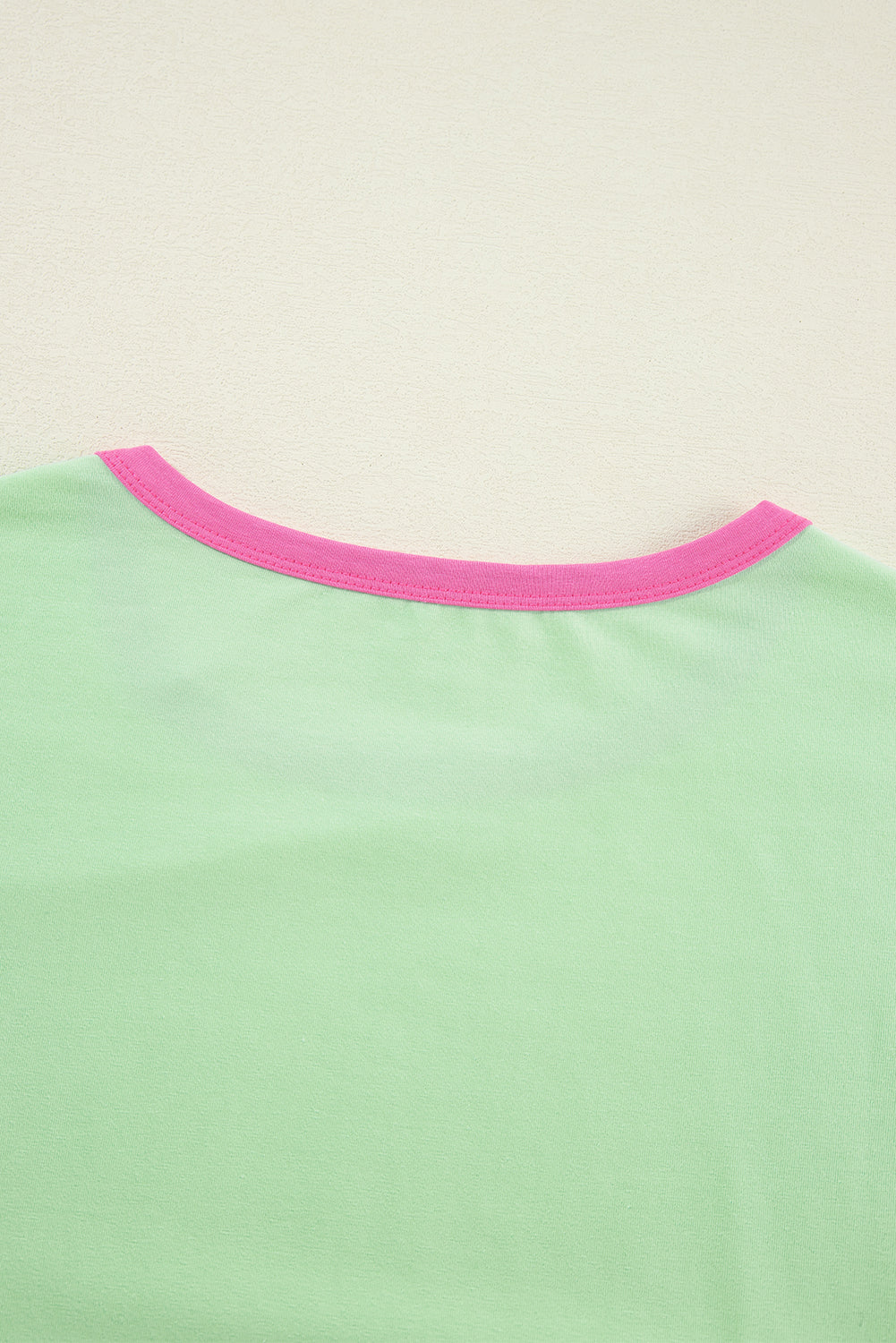 Green Color Block Sleeve Loose Fit Top